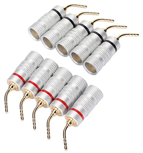 Bananenstecker X10 4 Mm/0,16 Zoll, Lautsprecherkabel 2 Mm/0,08 N Pins Nadel Bananenstecker für 10 AWG, 12 AWG, 14 AWG, 16 AWG, 18 AWG und 20 AWG