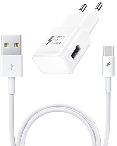 Super Pack Cargador + Cable Compatible Samsung Galaxy Tab A8 LTE Fast Charger Ultra-potente y rápido Nueva Generación 3A con Cable Tipo C Carga/Transferencia de Datos.