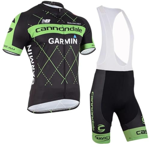 louizumify Herren Radtrikot Kurzarm-Set mit hohem Stretch, atmungsaktiv, reflektierend, UV-Schutz, 3 Rückentaschen