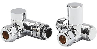 Milano Chrome Manual Dual Fuel Corner Heated Towel Rail Radiator Valves