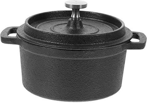 IkErna Iron Pot with Lid Mini Saucepan Butter Warmer,Small Milk Pans Boiling Water Pot Cooking Boiler