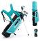 GOPLUS Golfschläger Set, 4 TLG. Golfschlägersätze mit 300CC Driver, 7er Eisen, S Eisen, Putter, tragbare Golfausrüstung leicht mit Golftasche & Regenhaube für Kinder von 8-10 Jahren(Blau)