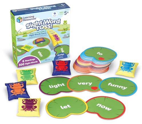 Learning Resources Sight Words werfen, ab 5 Jahren, Rechtschreibspiele, 220 englische Wörter, Lese- und Schreibfähigkeiten, Wortspiele, geeignet für 1 bis 6 Spieler