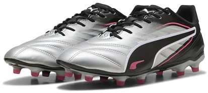 PUMA Unisex King PRO FG/AG Fussballschuh, Silver Black-Sun Struck White, 40.5 EU