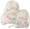 Papierdrachen 2 Geschenksäckchen in beige mit Bestickung in pastell - zum Befüllen und Verschenken - Geschenkverpackung Weihnachten - wiederverwendbar - Geschenkbeutel - Set 17