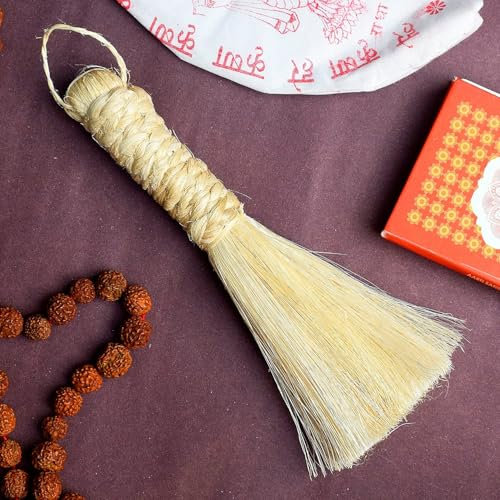 Satvik Banana Broom/Jhadu for Puja | Mandir/Temple Eco Handmade for Puja Room | Banana Stem Leaf for Dust (Cleaning) Pooja Samagri (LARGE)