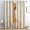 CozyRest Beige Blickdichte Vorhänge Schlafzimmer 160 x 70 cm Vorhänge Dekor Jugendliche Kinder Gaming Schiebevorhänge Tier-Cartoon-Giraffe Vorhänge Dekor Set of 2er Panels