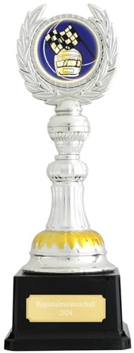 Kart Auto Pokal CANTAL Größe L Silber mit Gravur