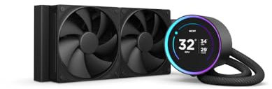 NZXT Kraken Elite 240 - AIO CPU Liquid Cooler - 240mm Radiator - 2 x F120P Fans - Customizable 2.72 IPS LCD Turbine Pump - Intel® LGA 1700, 1200/115X, 1851 - AMD® AM5, AM4 - Black