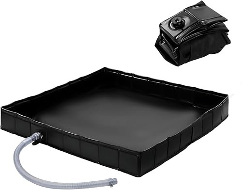 Base de tente de douche pliable, 104 x 104 x 13 cm, receveur de douche portable avec drain, utilisation avec douche portable, base d'auvent pour l'intérieur et l'extérieur, garde les pieds propres et