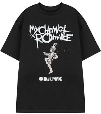 My Chemical Romance Unisex-T-Shirt, kurzärmelig, Rosen-Grafik-T-Shirt für Teenager und Erwachsene, Band-Logo, Rockmusik-Bekleidung, alternatives Punk-Merchandise-Fangeschenk, Schwarz