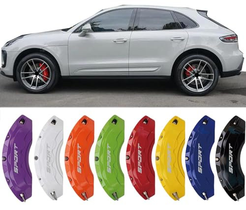 4pc Brake Caliper Covers Compatible Front Rear for PORSCHE MACAN Accessories (Red)