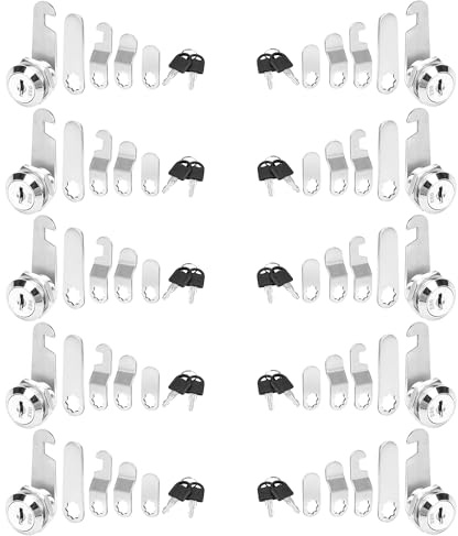 YKUKIZEE 10 Pcs 20 mm Cam Lock, Locker Locks Post Box with Different Keys
