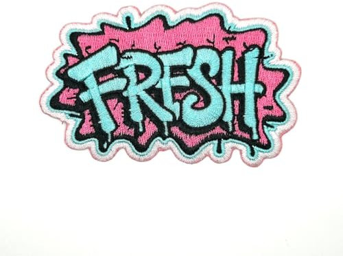 3.5 Fresh Iron On Patch - Embroidered Hiphop Cool Graffiti 90s 80s Applique Appliques Iron On Sew On Patches for Holes, Clothing, Jeans, Hat, Backpacks, Clothes