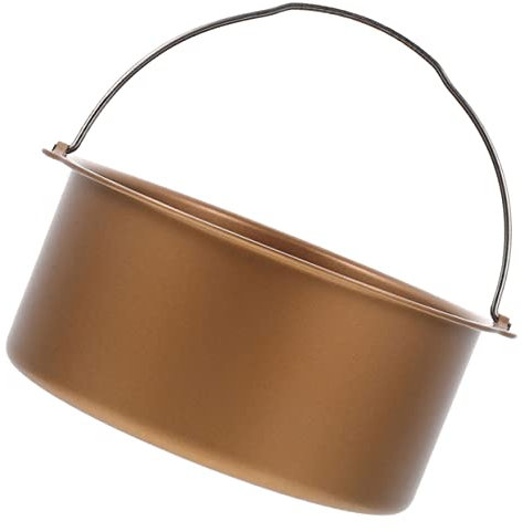 HOLIDYOYO Accesorios Para Freidoras Élite Tapa Mini Moldes Para Pasteles Para Hornear Estante Para Freidora De Aire Círculo Tortita Horneando Golden Material Grueso De Acero Al Carbono.