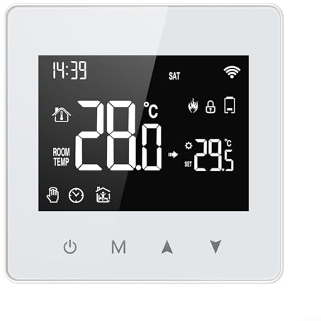 RichVibe Thermostat intelligent Zigbee avec boutons tactiles, contrôleur de température sans fil alimenté par pile, pour l'application Tuya, IP20 pour le contrôle du chauffage domestique
