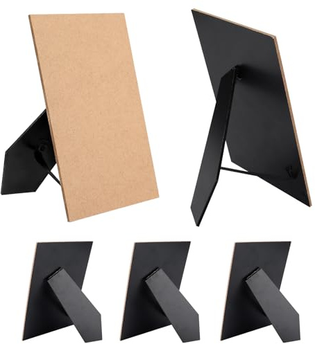 Nexlynk 5 Pack Easel Back Replacement for 5x7 Inch Picture Frames Black Picture Frame Stand Back Board Folding Kick Stand Frame Backing Replacement Kit for Photo Frames DIY Display
