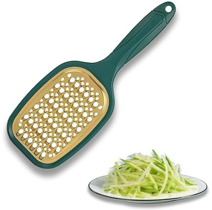 1PCS Kitchen Cheese Grater,Stainless Steel Vegetable Grater,Anti Slip,Green | labor-saving grip,Double-sided usable,2-in-1 6mm Coarse & 4mm Fine Stainless Steel Plates for Cheese,Potato,Carrot,Cucumber.