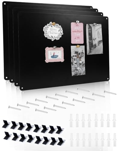 ZaKaBox 4 Pack Magnetic Board for Wall, 43x30cm Large Metal Magnet Board | Magnet Bulletin Board, Magnetic Notice Memo Board to Display Notes, Photos, Spice Jars, Suitable for Kitchen Home Office