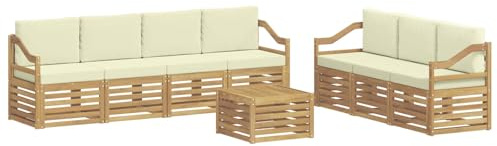 vidaXL Sofagarnituren Massivholz Akazie, Garten, modernes Outdoor-Sofa Set, Robustes Lounge-Möbel für Terrasse, stilvolles Entspannen und Sitzen