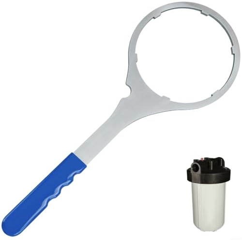 Heavy Duty Water Filter Housing Wrench 5.93 Inch 45 Steel Strap Tool for Keystone for PENTEK Blue Ergonomic Handle For 6 Inch Diameter Fits Residential Commercial Systems