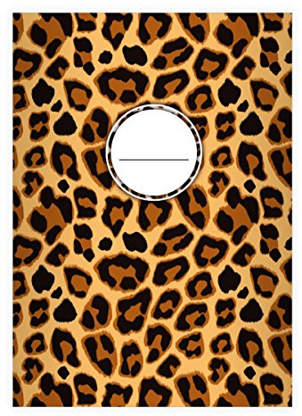 Kartenkaufrausch 1 Cooles Animal Print DIN A4 Schulheft, Rechenhefte mit Jaguar Muster, beige Lineatur 23 (Kariertes/rautiertes Heft)