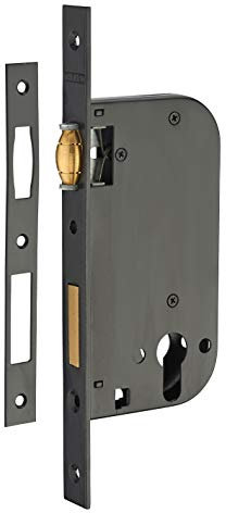 THIRARD - Boitier de serrure encastrable à rouleau pour porte d'entrée, axe 50mm, bouts carrés, noir