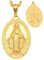 BOBIJOO JEWELRY - Großer Anhänger 4cm Mann Medaillon mit der Wundertätigen Madonna Maria Stahl, verzinkt Gold + Kette