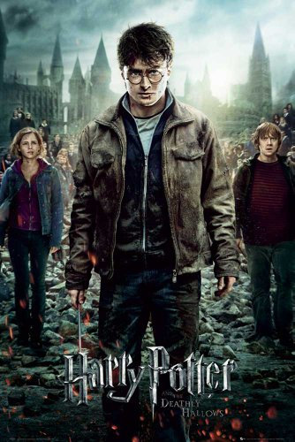 empireposter Harry Potter - 7 - Teil 2 One Sheet - und die Heiligtümer des Todes Filmposter Kinoplakat - Grösse 61x91.5 cm + 2 St Posterleisten Alu 63 cm