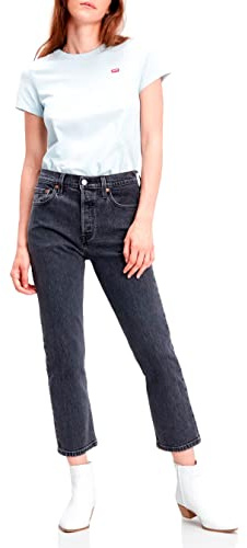 Levi's Damen Jeanshose 501 Crop High Rise, Straight Fit, Schwarz (Mesa Cabo Fade), W31/L30