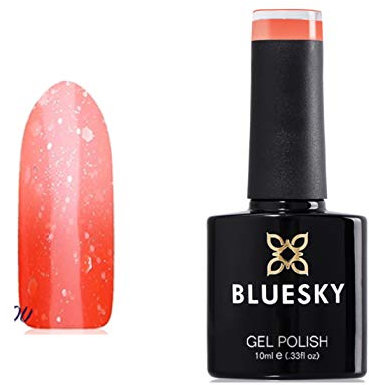 Bluesky ORANGE GLITTER TO PEACH GLITTER Colour Change Chameleon Nail Gel Polish UV LED Soak Off 10ml