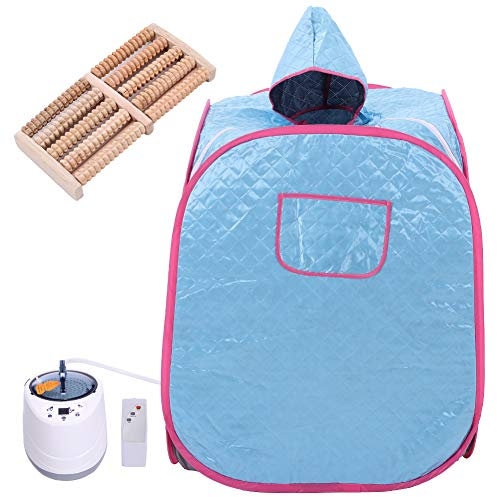 Warmiehomy Portable Sauna Tent, 2L Sauna Portable Pot sauna Cabin With Hat Sauna Bath Box Slimming Body Face Sauna Steam Cabin Personal Spa Lose Weight And Remove Toxin UK Plug (Blue)