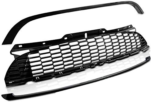V-MAXZONE PARTS Griglia anteriore compatibile con Mini Cooper 2010 2011 2012 2013 2014 R55 R56 R57 RS-190 Anteriore Centrale Sport Griglia Jcw Style Nero Lucido