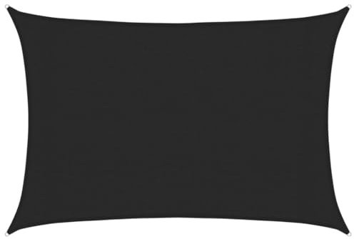vidaXL Sonnensegel Sonnenschutz Windschutz Sonnendach UV Schutz Sonnenschutzsegel Schattenspender Garten Terrasse Balkon 160g/m² Schwarz 3x4m HDPE