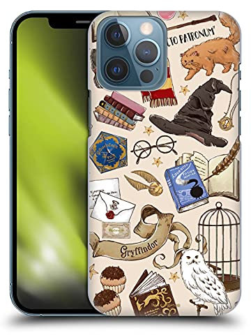 Head Case Designs Officially Licensed Harry Potter Hogwarts Pattern Deathly Hallows XXXVII Hard Back Case Compatible With Apple iPhone 13 Pro Max