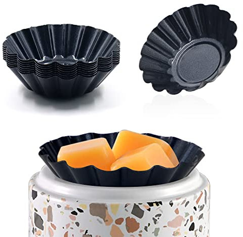 Modixun Carbon Steel Heat Faster Wax Melt Warmer Liners, Sturdy Reusable Wax Liners Tray, Leakproof Wax Warmer Melt Cups for Scented Wax, Electric Wax Warmers, Candle Warmer, 8Pcs