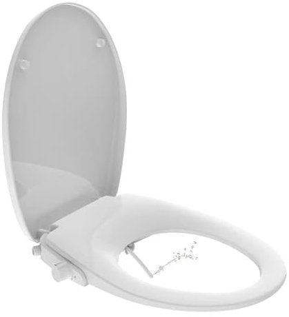 Bemis Pure Clean® Bidet Toilettenaufsatz, Dusch-WC mit einstellbaren Sprühleitungen | Japanische Toilette | Bidet Einsatz für Toilette mit Absenkautomatik | Selbstreinigend Duschköpfe