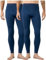 LAPASA Herren Innenfleece Thermo Unterhose, warme Funktionsunterwäsche Thermohosen M10, Blau meliert (2 Pack), M