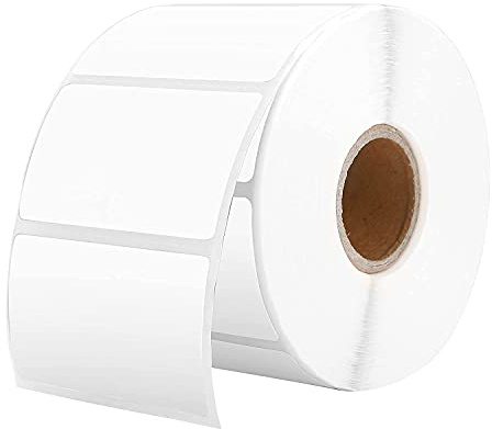 1000 pezzi Etichette Adesive 57x32mm Etichette Termiche Bianche su Rotolo Etichette Adesive Bianche Autoadesive Permanenti, per Codici a Barre, Catering, Barattoli