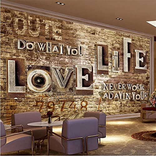 YABAOST Selbstklebendes Wandbild 360X250Cm 3D Wandtattoo Wandsticker Schlafzimmer Retro Alphabet Muster Wanddeko Wandaufkleber Wohnzimmer Tapete Wasserdichtes Pvc Wandbild Hintergrund