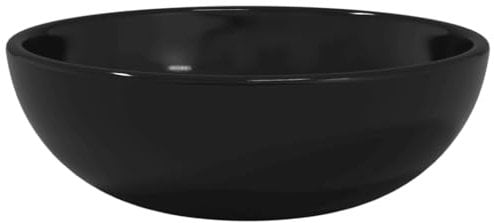 vidaXL Lavabo Vasque à Poser de Toilette Lave-mains de Salle de Bain Lavabo de Salle d'Eau Maison Intérieur Verre Trempé 35x12 cm Noir