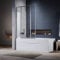 ELEGANT 4 Panel Folding Bath Shower Screen,900mm Over Bath Shower Screen Door Toughened Safety Clear Glass Bathtub Door Pivot Swing Panel
