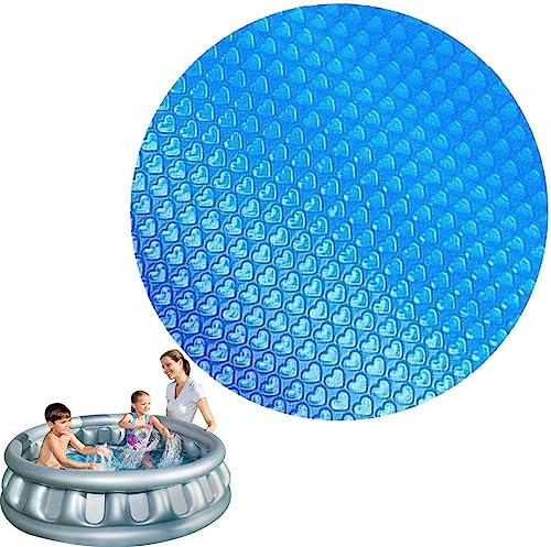 Solar Swimming Pool Cover, Paddling Pool Blanket Heater Cover, Pool Heater for Round, Waterproof Dustproof Pool Cover Heat Tarpaulin, for 6/8/10/12ft Above-Ground Pools 12Ft