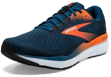 Brooks Herren Ghost 16 Sneaker, Blue Opal/Black/Nasturtium, 45.5 EU