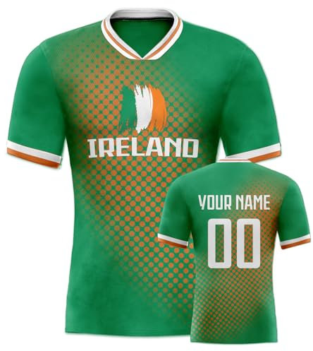 Yolovi Personalisiertes Fußball Fantrikot Personalisierte Uniformen für Herren Damen Jugendliche Nationalflaggen Design Namen und Nummern