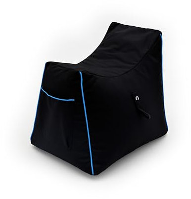 Game Over Kids Mini Video Gaming Bean Bag Chair | Water Resistant Outdoor Indoor Living Room Children Beanbag | Side Pockets & Headset Holder | Ergonomic Design for Body Support (Cerulean Lightning)