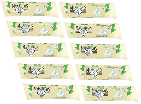Savon Liquide Crème Lavante Mains Lait Petit Marseillais - recharge 250 ML - Lot de 10 - Offre Spéciale - Vendu Par Lot