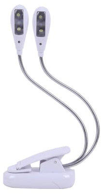 Music Stand Light, Clip On Led Book Lights, USB and AAA Battery Operated, Reading Lamp in Bed, 3 Brightness Levels, for Bookworms, Piano Player, Kids, Travel (White)