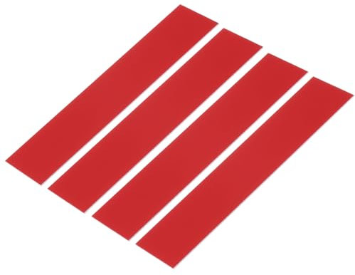 sourcing map 4pcs Blank Engraving Name Plate, 8x2 Personalized Custom Office Desk Name Plates for DIY Laser Printing, Red/White