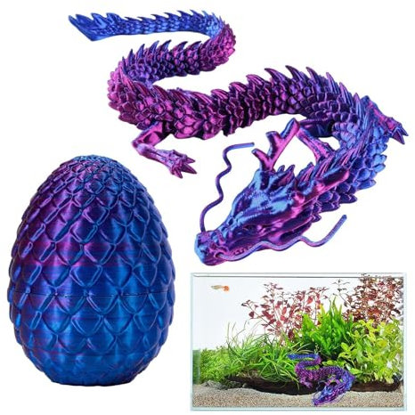 Djowyh Artikulierter Kristalldrache Mit Drachenei Artikulierte Figurendekoration | 3D Gedruckter Überraschu-ngsdra-Che Im Ei, 3D Gedruckter Beweglicher Drachen Spielzeug Geschenke Kinder